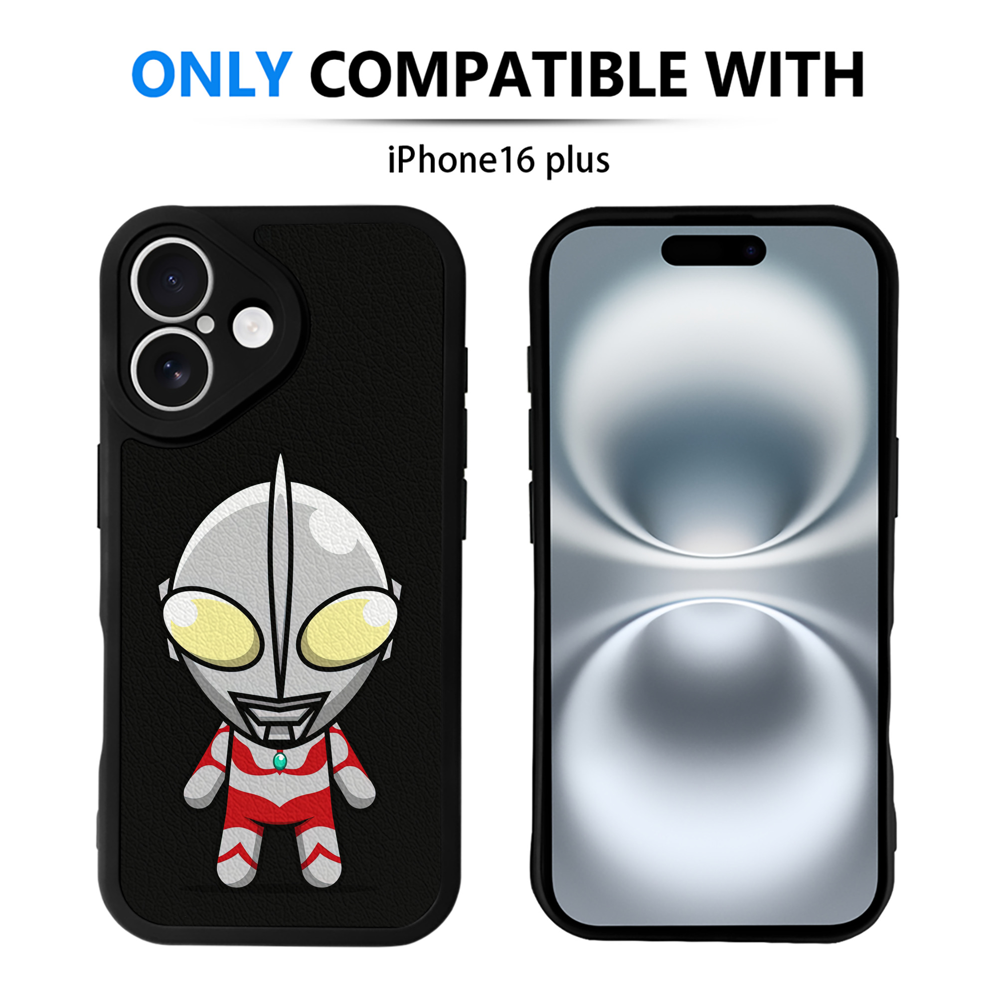 （画像用） ウルトラマン Ultraman 【iPhone 16シリーズ対応】シリコンスマホケース（レザー調） 材質：シリコン